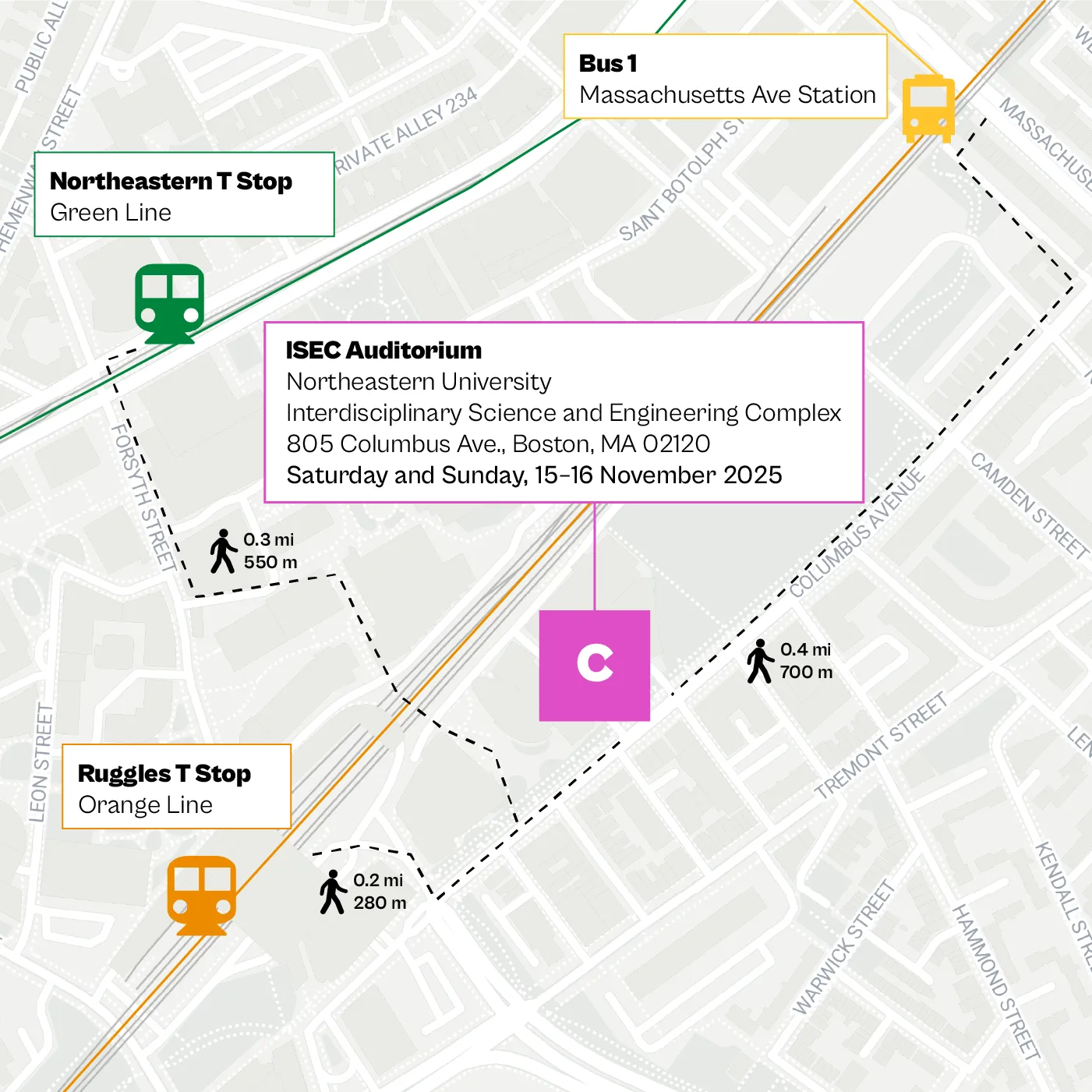 Map of Northeastern University conference sites